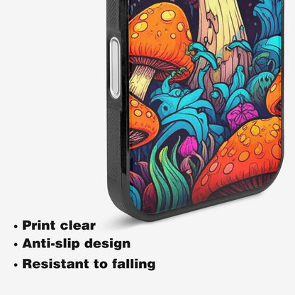 iPhone 16 Plus Case — Psychedelic Mushroom Cartoon Pattern, Customized Protective Case
