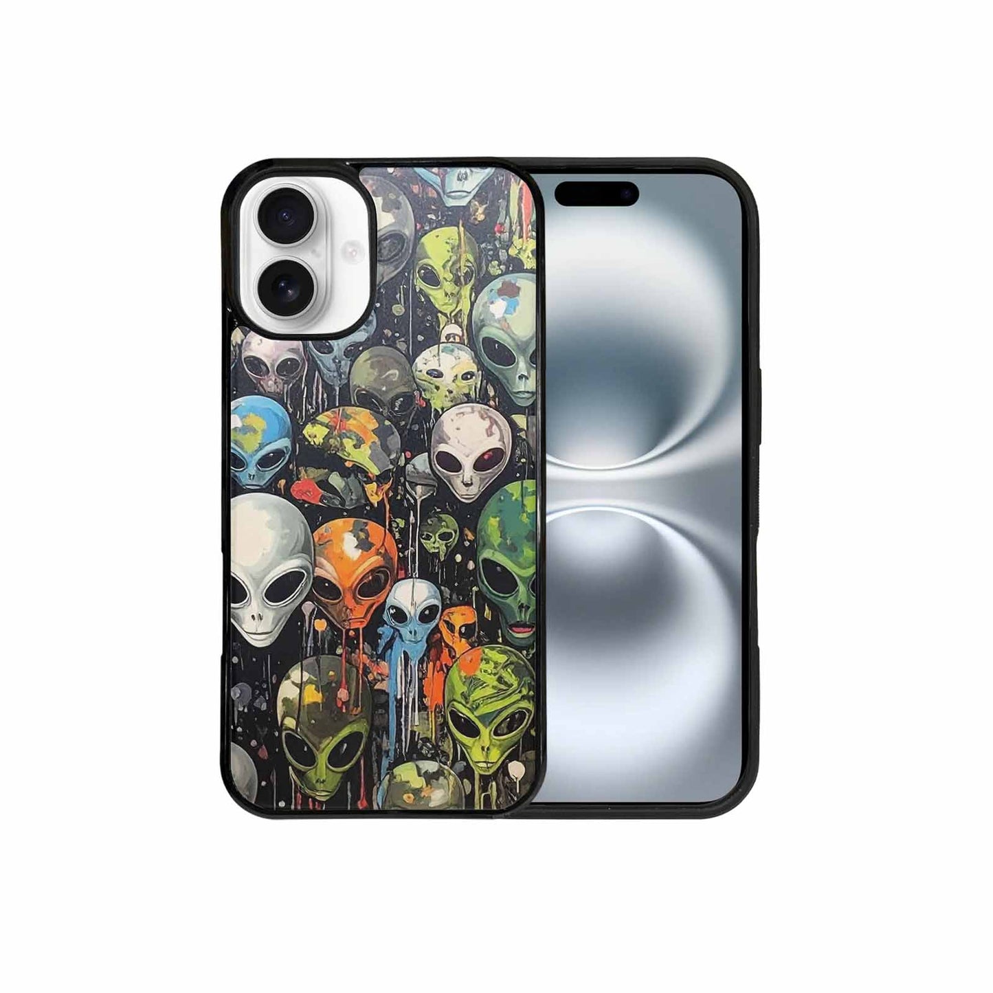iPhone 16 Plus Case — Aliens Camo Aliens Pattern Hundreds Of, Customized Protective Case
