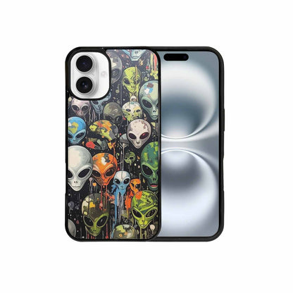 iPhone 16 Plus Case — Aliens Camo Aliens Pattern Hundreds Of, Customized Protective Case
