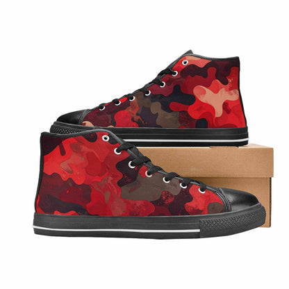 WOMEN'S Military Camouflage Blotch High Top Canvas Vibrant Chaos Custom Shoes