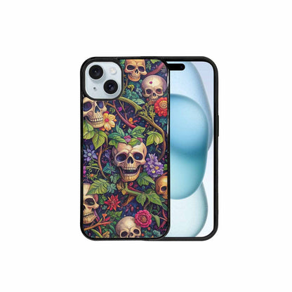 iPhone 15 Plus Case — Skulls Botanicalskulls Pattern, Custom Made Phone Cover