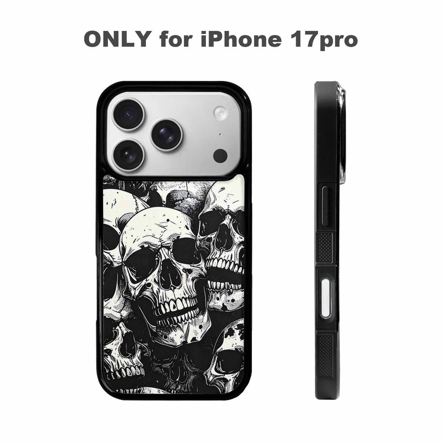 iPhone 17 Pro Case — Skull Dark Art Gothic Print Gothic, Customized Protective Case