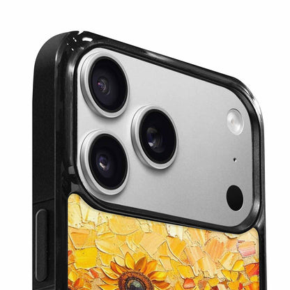 iPhone 17 Pro Max Case — Impressionist Sunflower Brushstroke Pattern Floral, Unique Phone Case Design