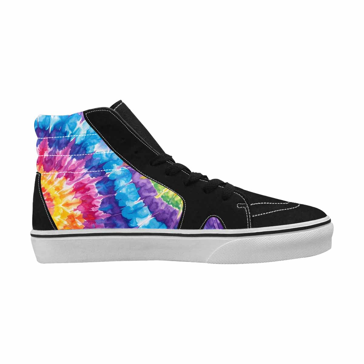 WOMEN'S Tie Dye Swirl High Top Canvas Vivid Custom Sneakers
