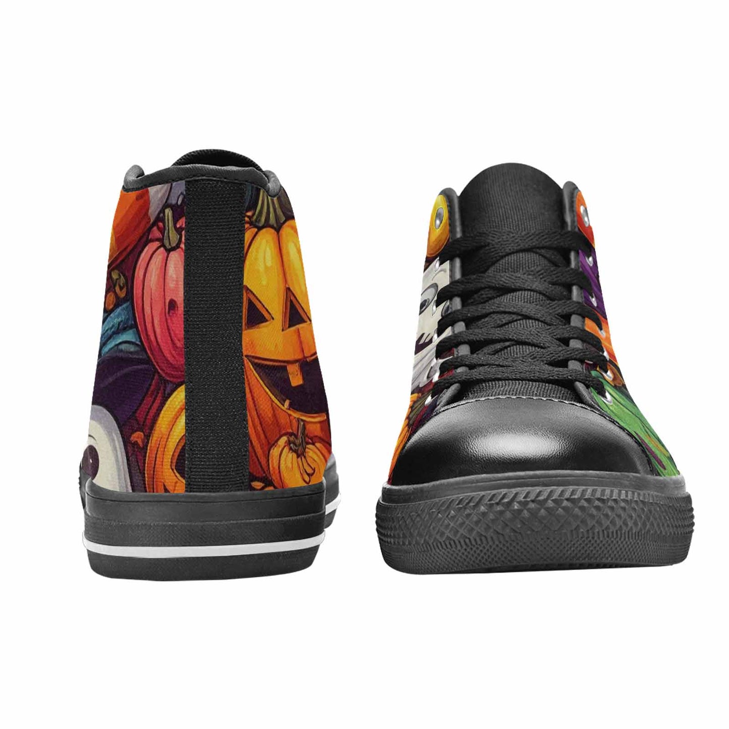 WOMEN'S Halloween Witches Ghouls High Top Canvas Neon Fantasy Custom Shoes