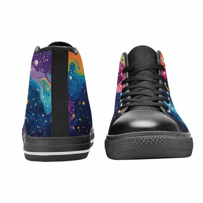 MEN'S Galaxy Art - High Top Canvas Vibrant Chaos Custom Shoes