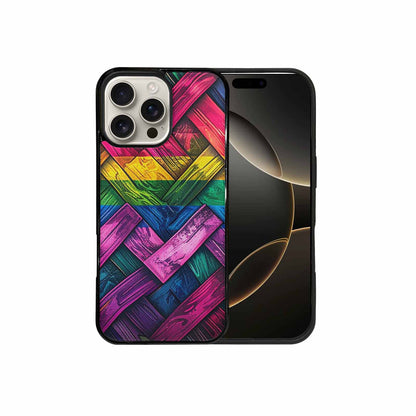 iPhone 16 Pro Max Case — Polysexual Flag Color Theme Small Rainbow, Custom Printed Phone Case