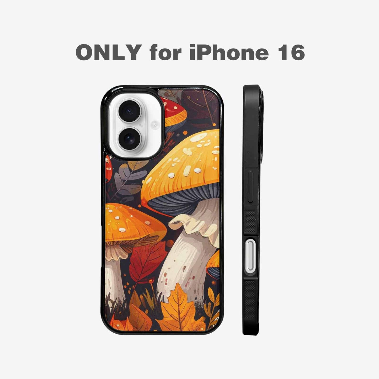 iPhone 16 Case — Bold Autumn Mushroom Bold Autumn Mushroom, Custom Made Phone Cover