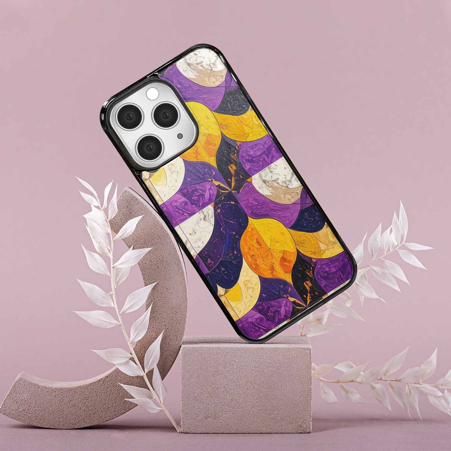 iPhone 15 Pro Max Case — Nonbinary Flag Color Theme Small Rainbow, Unique Phone Case Design
