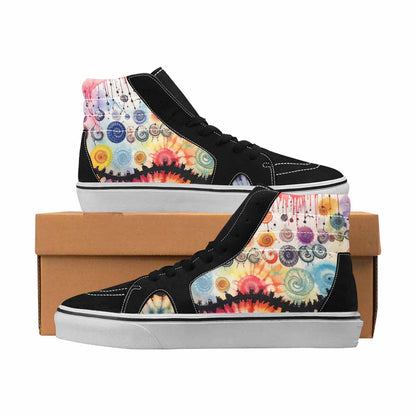MEN'S Tie Dye Black & Red Ink High Top Canvas Made To Order Grunge Custom Shoes