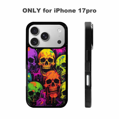 iPhone 17 Pro Case — Vibrant Camo Of Skeletons Neon Camo, Customized Protective Case