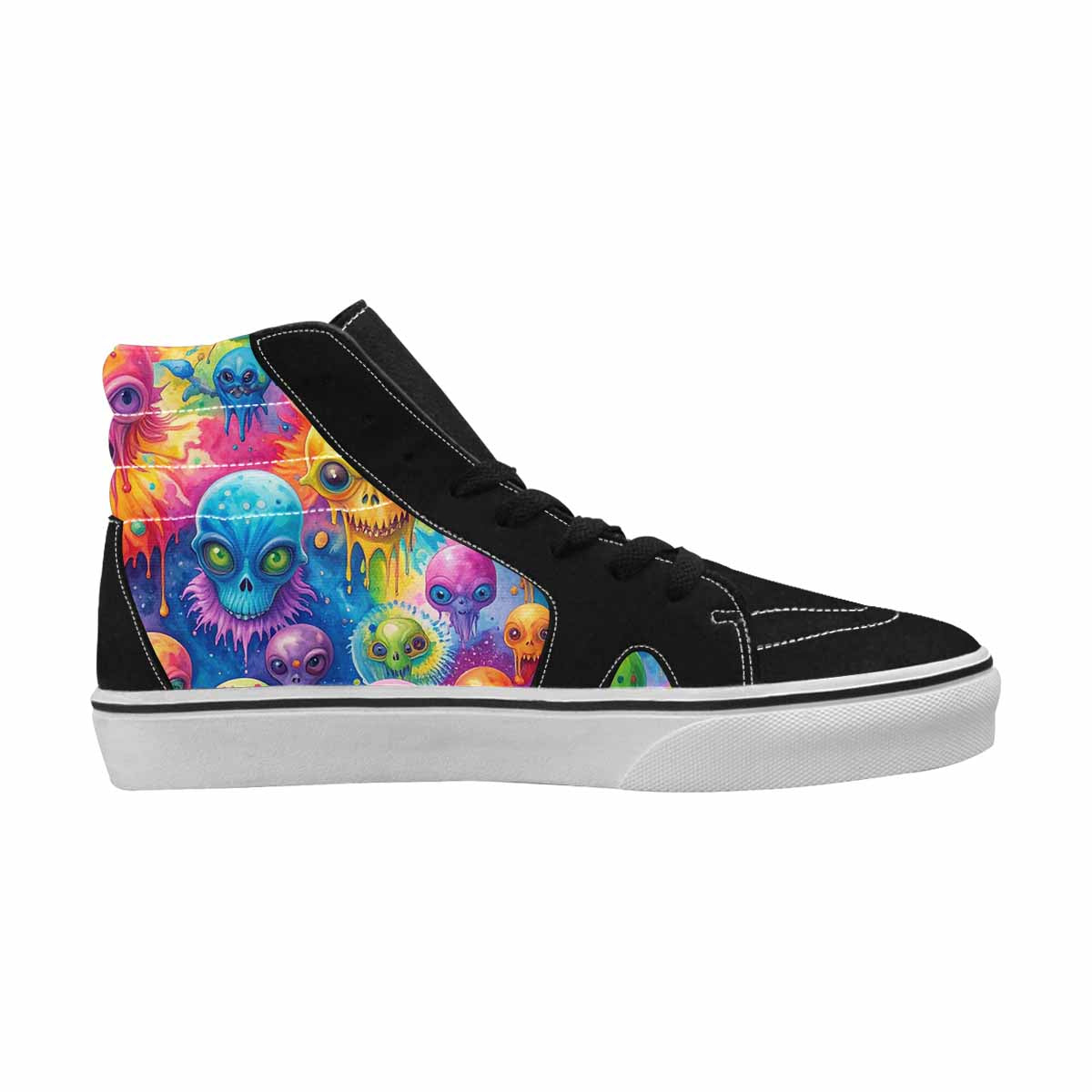 MEN'S Aliens  Tie Dye High Top Canvas Wallpaper Art Custom Sneakers
