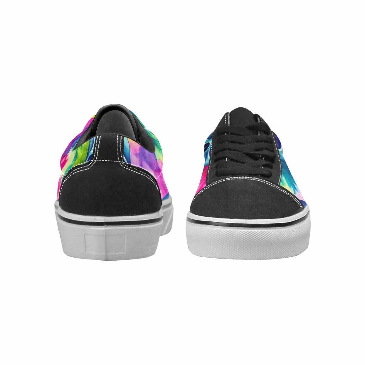 MEN'S Tie Dye Skulls Print Canvas Lace-Up Dark Academia Custom Sneakers