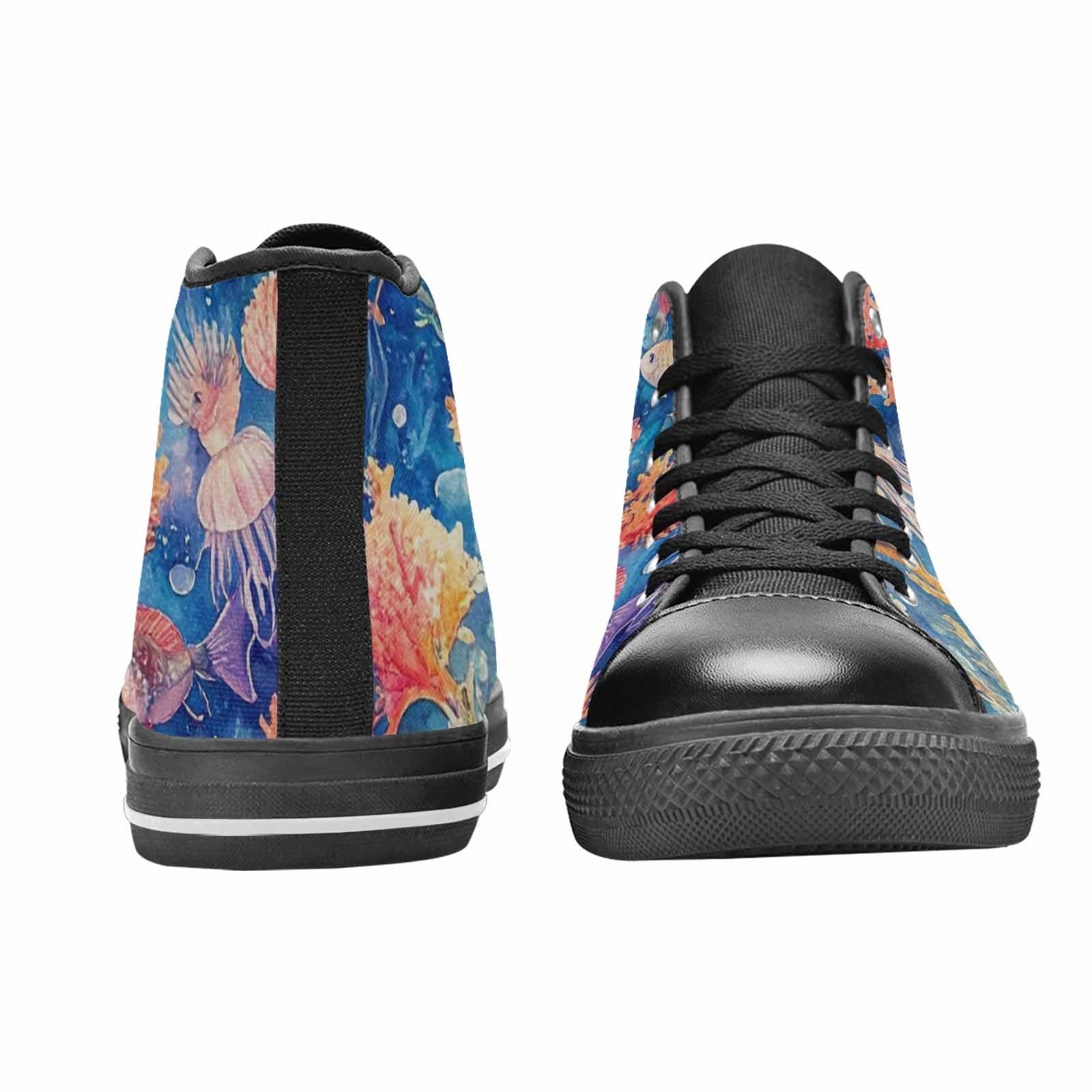 MEN'S Fish Scale Coral High Top Canvas Aesthetic Custom Shoes