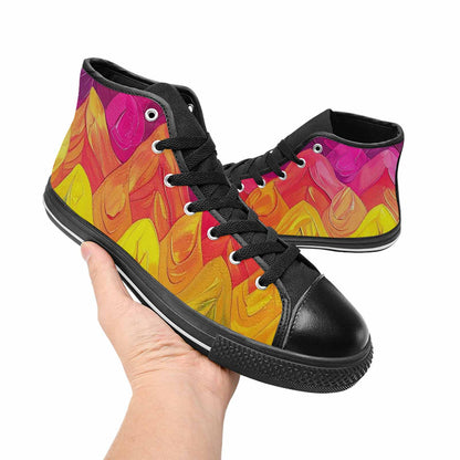 MEN'S Pansexual Flag Color High Top Canvas Vibrant Chaos Sneakers