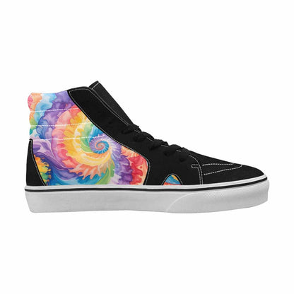 MEN'S Tie Dye Swirls Tie High Top Canvas Kaleidoscope Sneakers