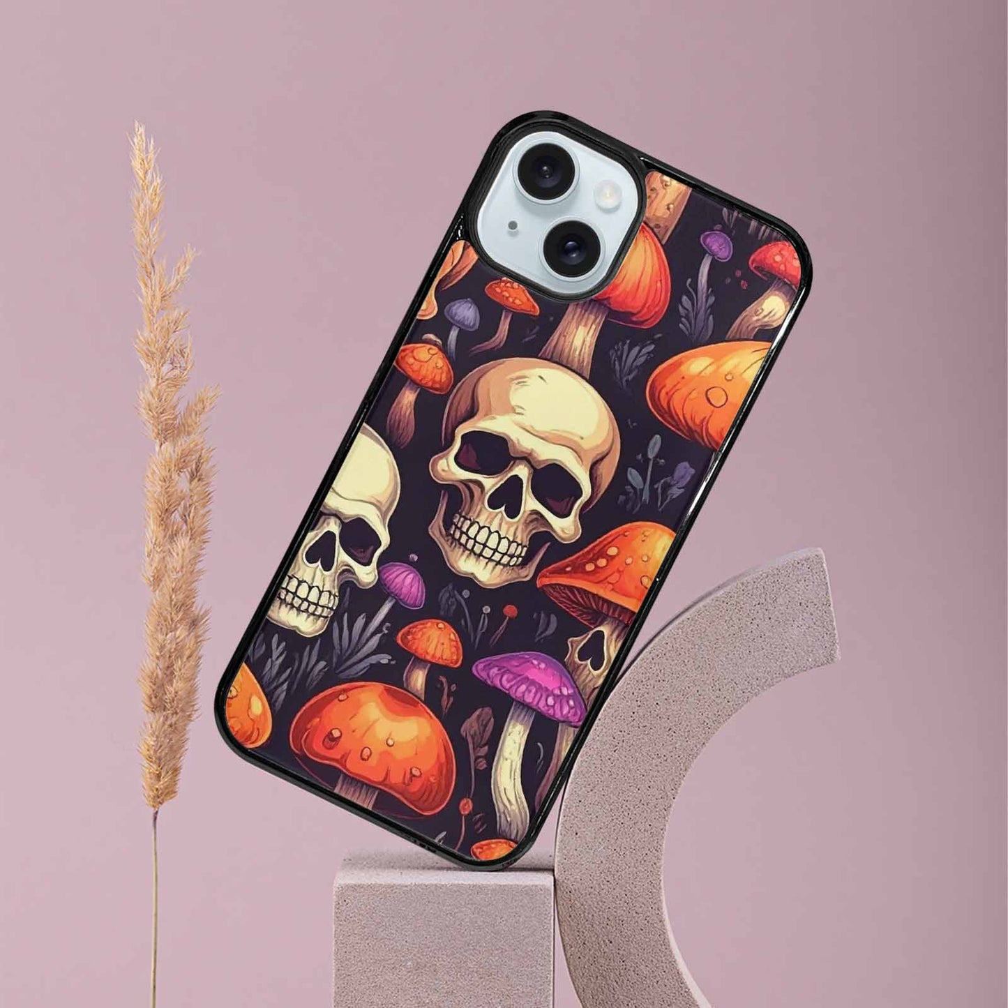 iPhone 15 Plus Case — Mushroom Skulls, Custom Designed Case Cover