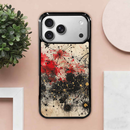 iPhone 17 Pro Max Case — Black &amp; Red Ink Original Art, Unique Phone Case Design