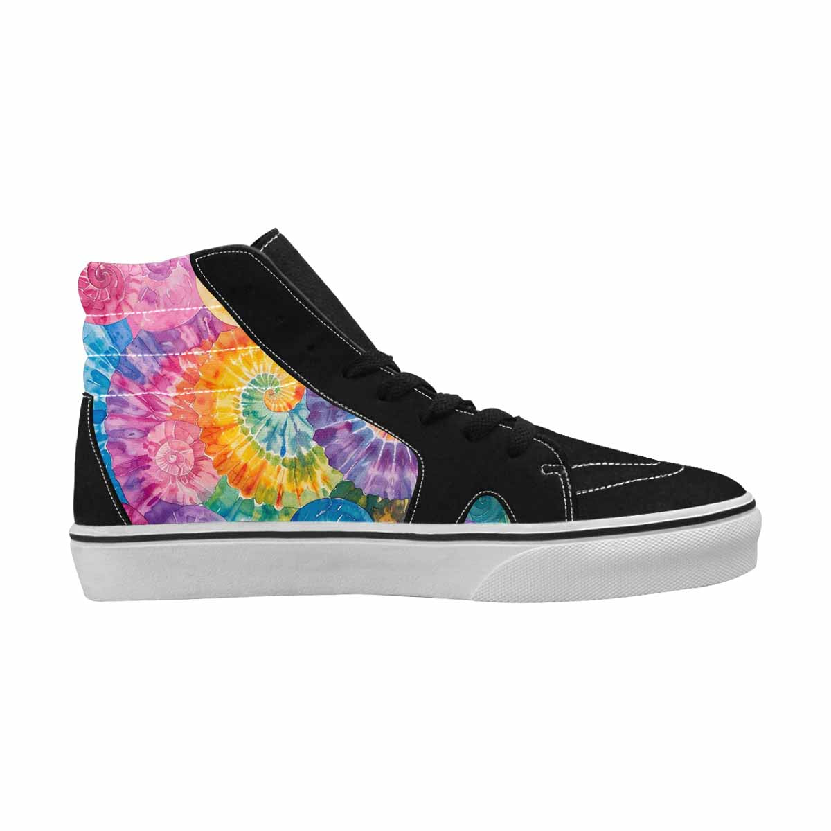 MEN'S Tie Dye Swirls Tie High Top Canvas Grunge Shoes
