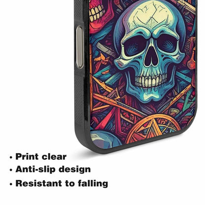 iPhone 16 Pro Max Case — Sacred Geometry Lots Of Skulls Seamless, Unique Phone Case Design