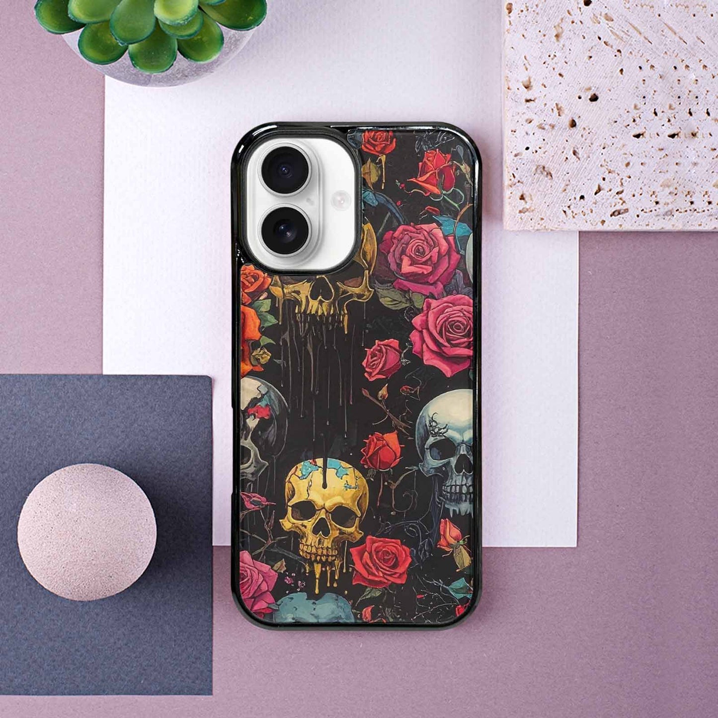 iPhone 16 Case — Skulls And Rosesmelting Skulls A Dsq, Unique Phone Case Design