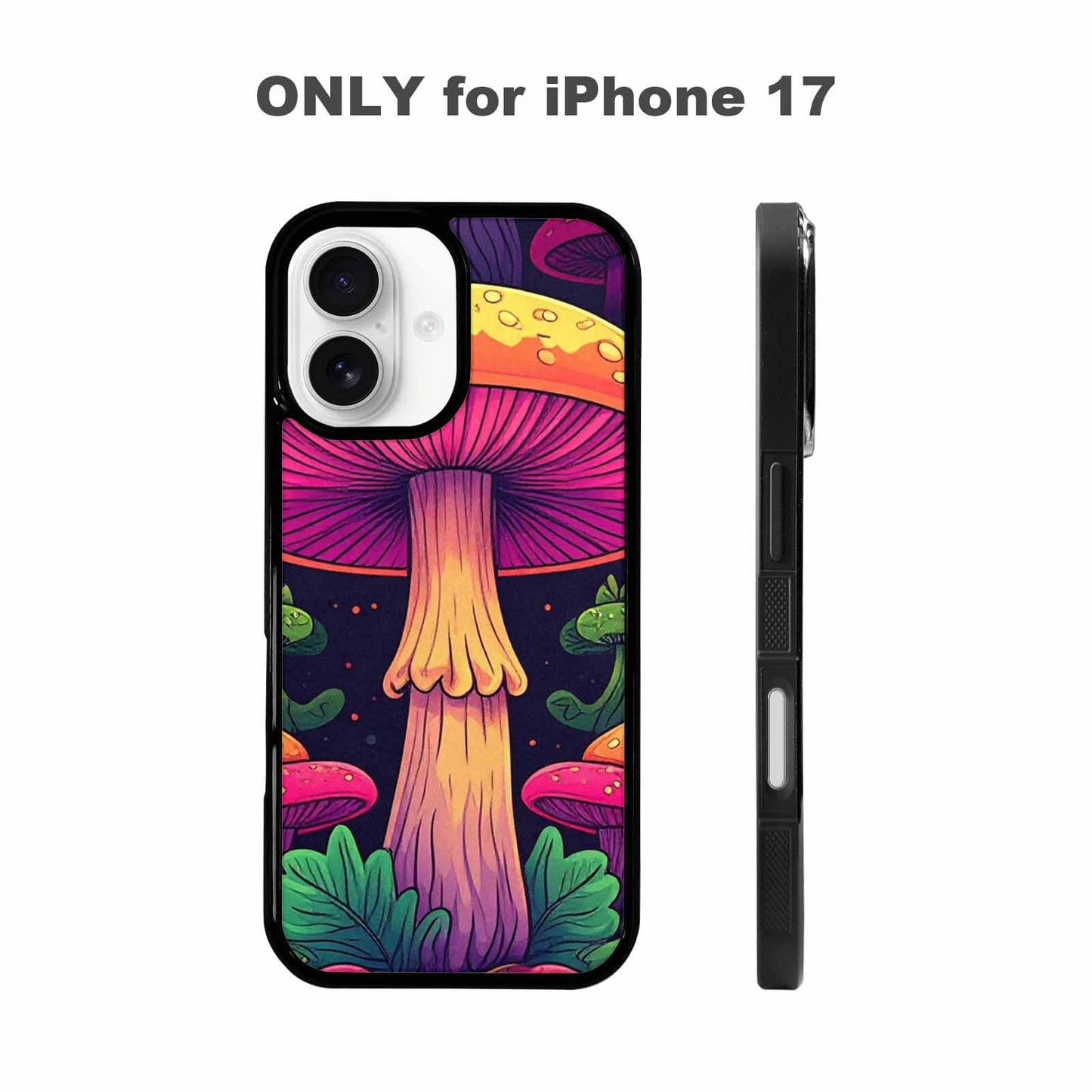 iPhone 17 Case — Psychedelic Mushroom Cartoon Pattern Cartoon Cute, Custom Made Phone Cover