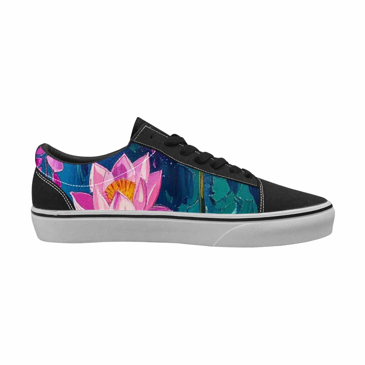 WOMEN'S Full Color Vibrant Monet Lace-Up Canvas Surreal Shoes