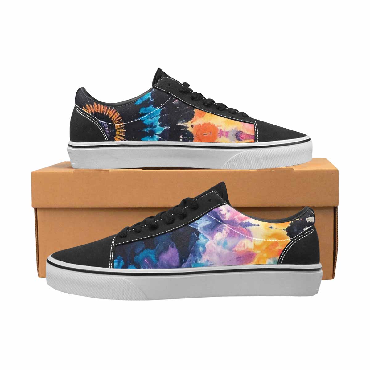 WOMEN'S Tie Lace-Up Canvas Melting Art Sneakers