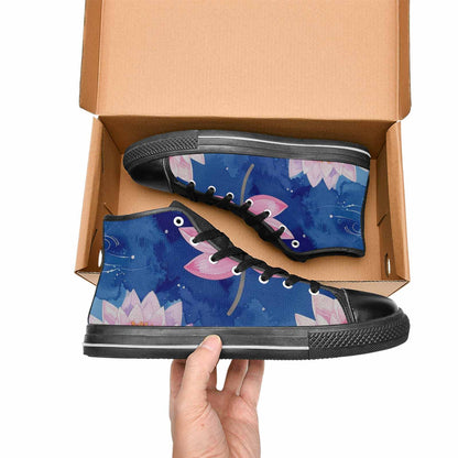WOMEN'S Water Lilies Impressionist High Top Canvas Vivid Custom Sneakers