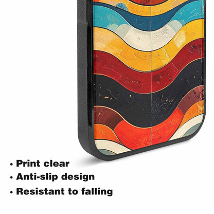 iPhone 15 Plus Case — Retro Wave Scallop Stripe Small Wzf, Custom Made Phone Cover