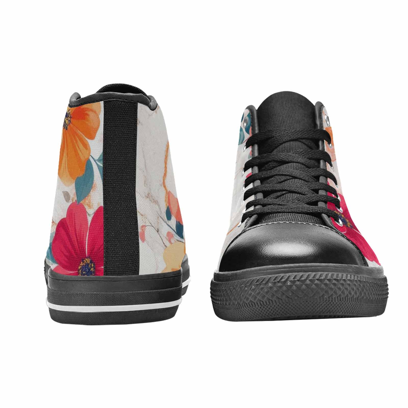 MEN'S Marble Floral High Top Canvas Y2K Shoes