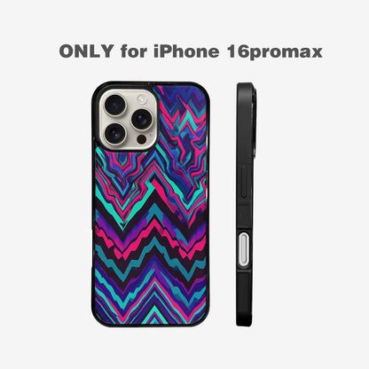 iPhone 16 Pro Max Case — Psychedelic Chevron Vortex, Customized Protective Case