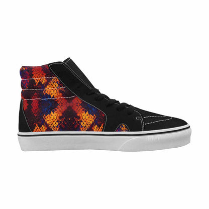 MEN'S Dark Snake Print High Top Canvas Surreal Custom Sneakers