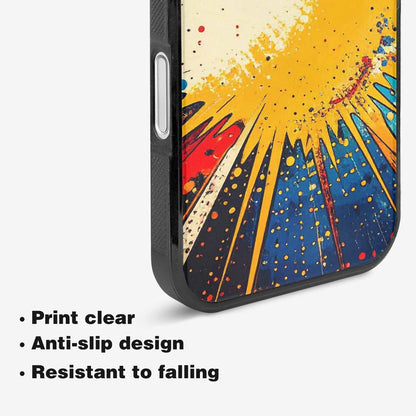 iPhone 16 Case — Comic Halftone Comic Bursts Pattern Hundreds, Custom Printed Phone Case