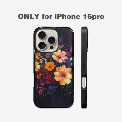 iPhone 16 Pro Case — Shadowy Glitch Floral Pattern Hundreds Of, Custom Designed Case Cover