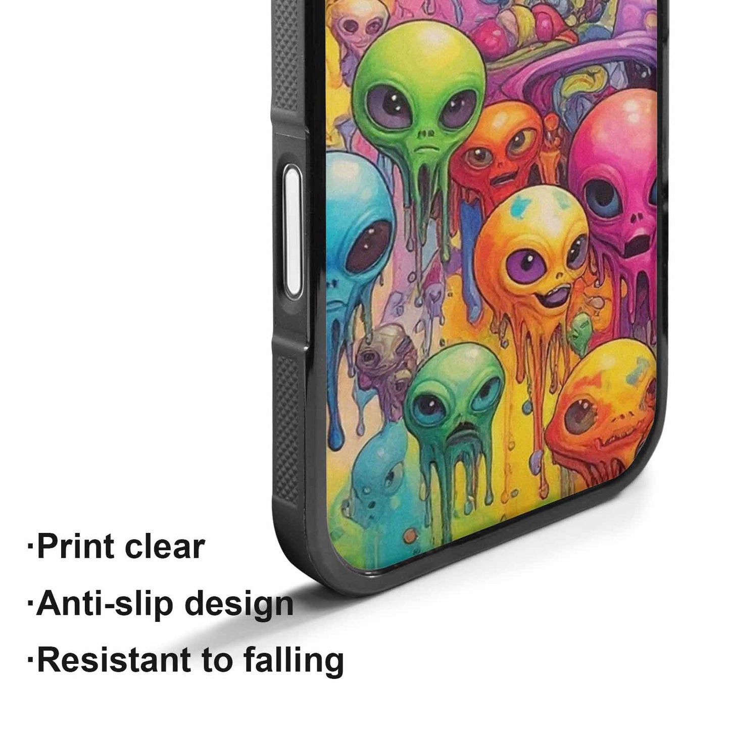 iPhone 17 Case — Melting Aliens Pattern Alien Scifi, Custom Made Phone Cover