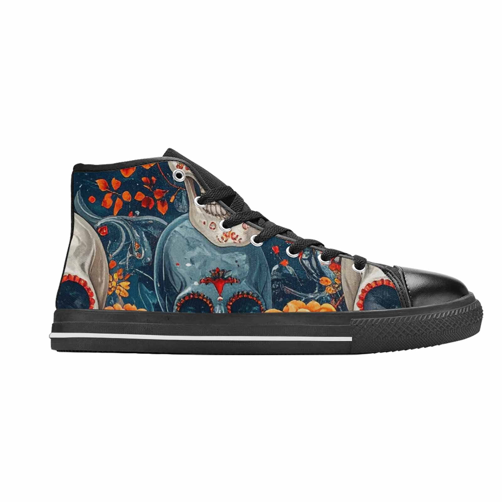 MEN'S Marble Skull High Top Canvas Dreamcore Custom Sneakers