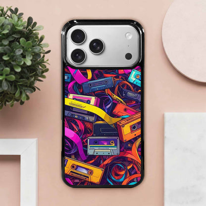 iPhone 17 Pro Max Case — Retro Cassette Tape Pattern Retro Vintage, Custom Phone Case
