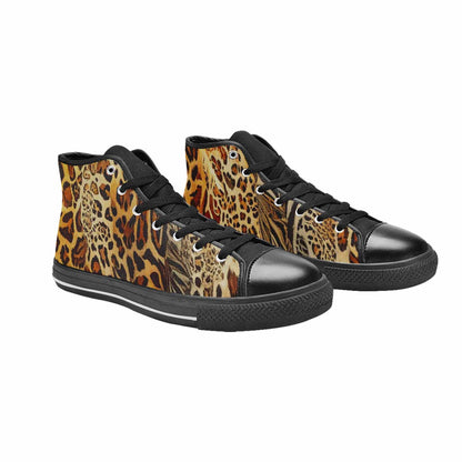 WOMEN'S Animal Print High Top Canvas Neon Fantasy Custom Sneakers
