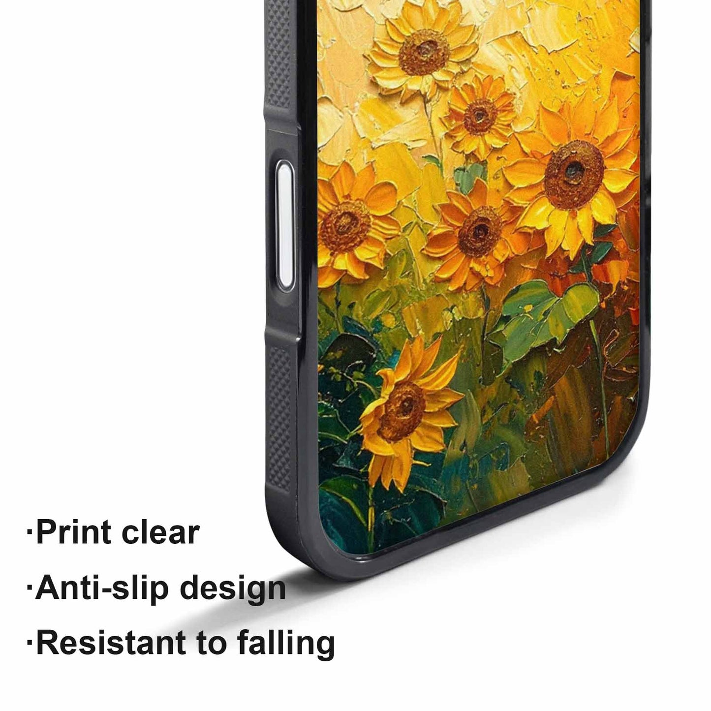 iPhone 17 Air Case — Impressionist Sunflower Brushstroke Pattern Hundreds Floral, Custom Printed Phone Case