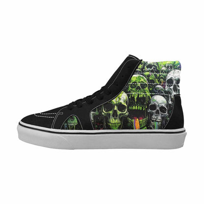 MEN'S Rainbow From Skull S High Top Canvas Grunge Custom Shoes