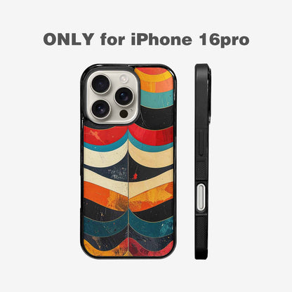 iPhone 16 Pro Case — Retro Wave Scallop Stripe Small Whj, Personalized Phone Case