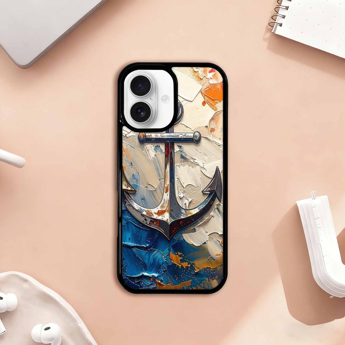 iPhone 17 Case — Chrome Bling Anchor Original Art, Customized Protective Case