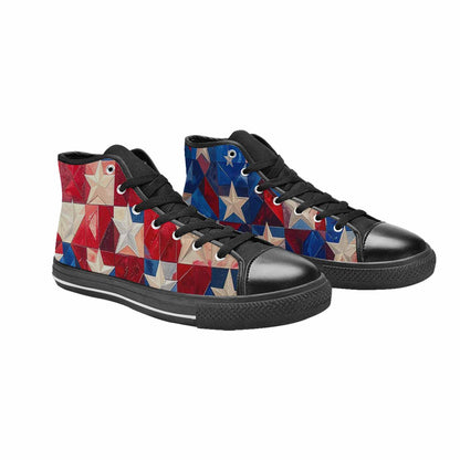 MEN'S American Flag Stars High Top Canvas Vivid Sneakers