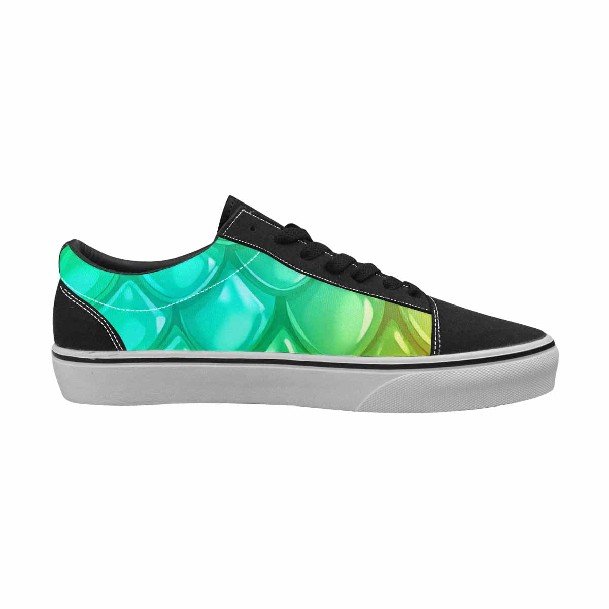 WOMEN'S Dark Snake Print Canvas Lace-Up Vibrant Chaos Custom Shoes