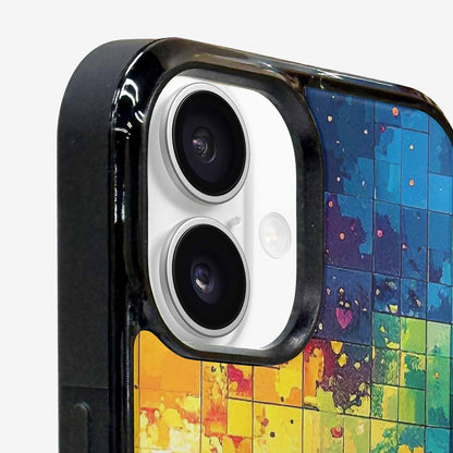 iPhone 16 Case — Pixel Art 8 Bit Burst Pattern, Custom Art Phone Cover