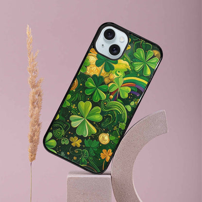 iPhone 15 Plus Case — St Patrick\'s Clover St Patrick\'s Clover, Custom Printed Phone Case