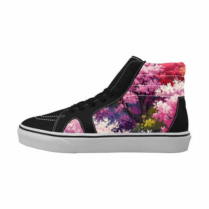 MEN'S Cherry Blossom Branch Cherry High Top Canvas Cottagecore Custom Sneakers