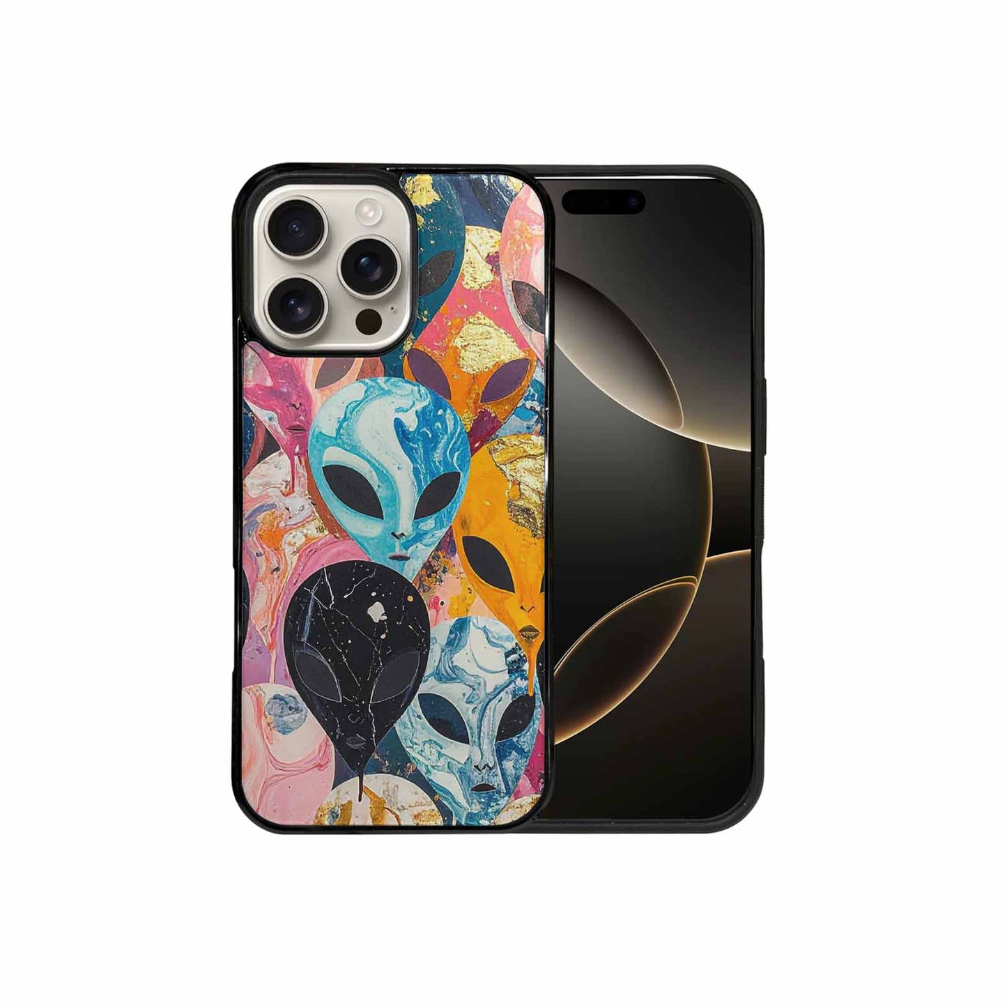 iPhone 16 Pro Max Case — Aliens Marblealiens Pattern Doe, Original Design Phone Case