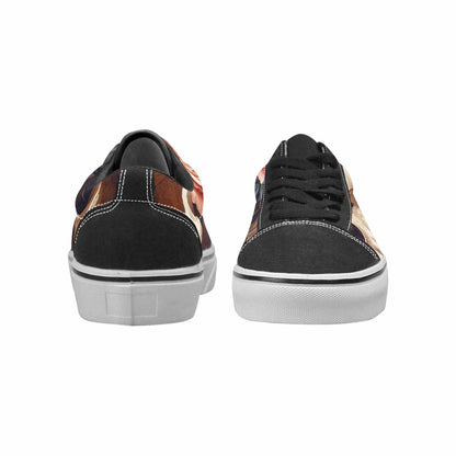WOMEN'S Skulls Roses Soft Airbrush Canvas Lace-Up Grunge Shoes